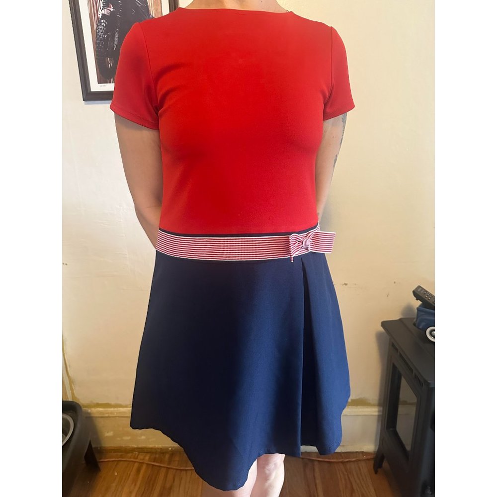 Vintage Bonnie Jean red/blue dress